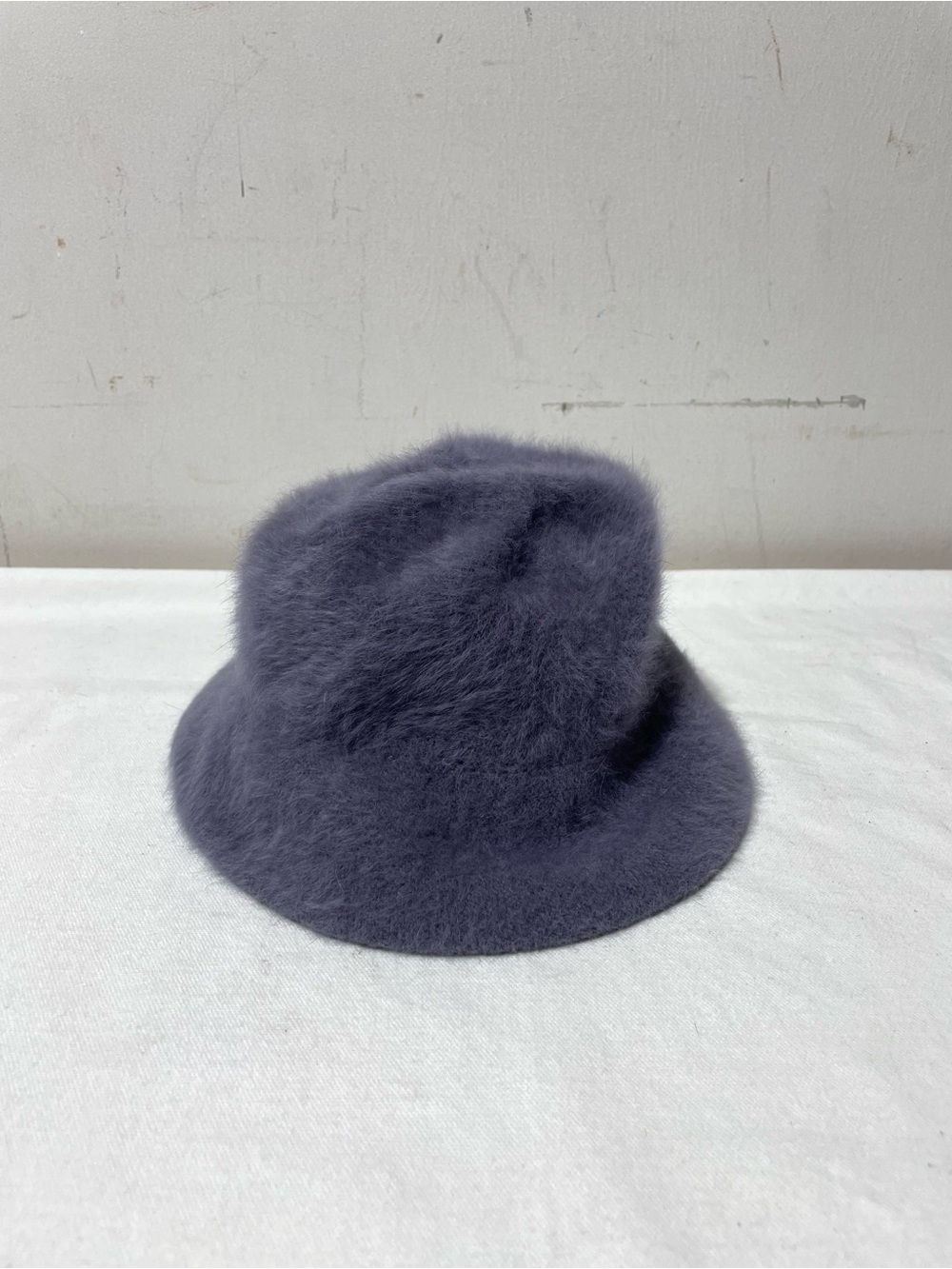 Vintage Saks Fifth Avenue Angora Wool Hat Womens Gray Fuzzy Made in Italy